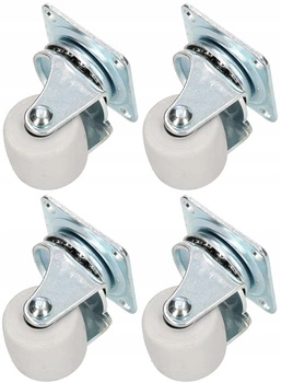 Kółko obrotowe meblowe łożyskowe gumowe 30 mm - 4 szt.