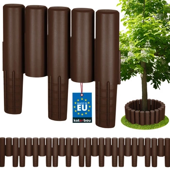 Płotek ogrodowy płot plastikowy wbijany brązowy 2,7 m
