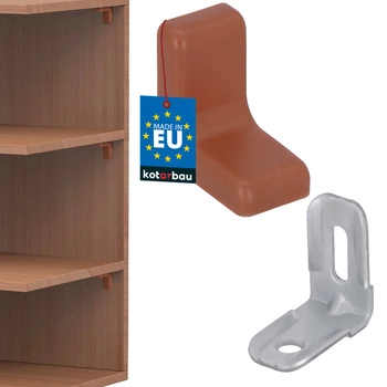 Komandorek kątownik meblowy z zaślepką orzech