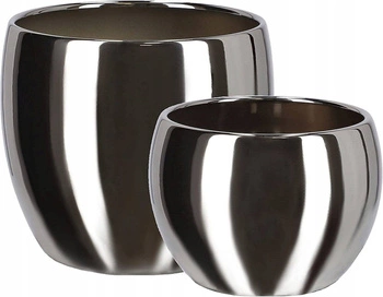 Zestaw 2 doniczki donica osłonka ceramiczna kwiaty