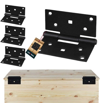 Zawias splatany stalowy do szafek drzwi mebli skrzyń 90x95 mm zestaw 4 szt.