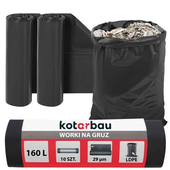 Worki na gruz śmieci odpady budowlane foliowe 160 l zestaw 2 szt.