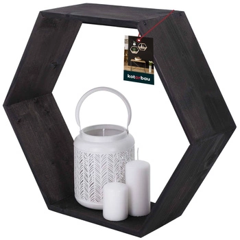 Kwietnik ścienny drewniany na kwiaty rośliny czarny