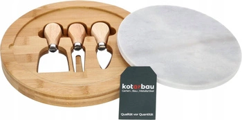 Bambusowa deska do serów serwowania przystawek zestaw 3 noży