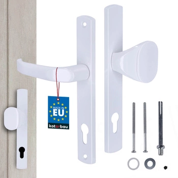 Klamko pochwyt na wkładkę do furtki bramy drzwi aluminium biały 92 mm