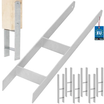 Podstawa słupa h do wmurowania stalowa ocynk srebrna 140 mm zestaw 6 szt.