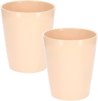 Doniczka osłonka ceramiczna na kwiaty 12 cm pudrowy róż - 2 szt.