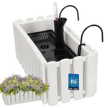 Doniczka balkonowa balkonowa biała na balustradę 400 MM