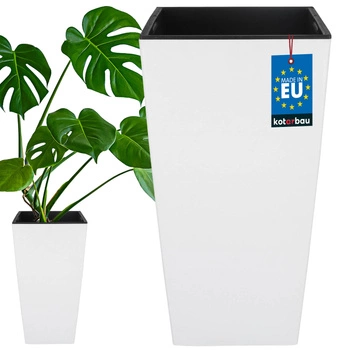 Doniczka 290x290x545 mm urbi square biała z wkładem