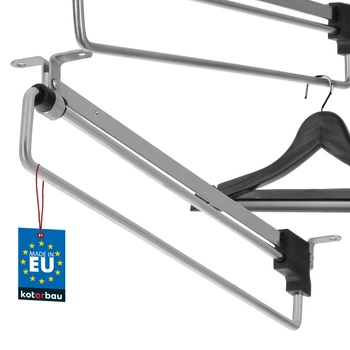 Wieszak wysuwny do szafy garderoby na ubrania koszule srebrny 350 mm