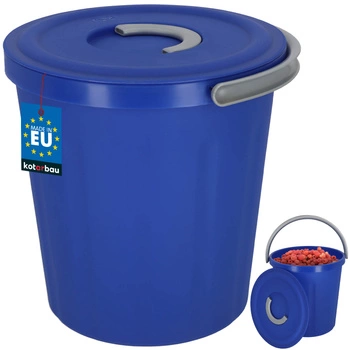 Wiadro gospodarcze z pokrywką uchwytem plastikowe granatowe 15 l