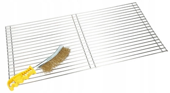 Ruszt stalowy nierdzewny do grilla 58x30 cm + szczotka