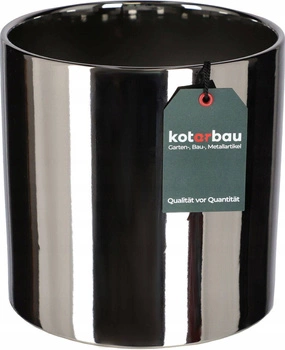 Doniczka donica srebrna ceramiczna połysk fi 200