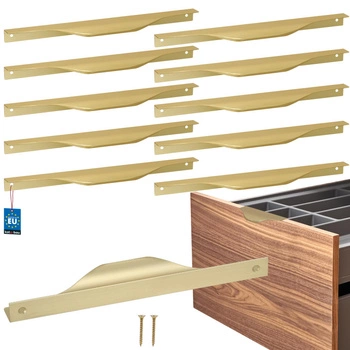 Uchwyt meblowy krawędziowy nowoczesny aluminium złoty mat 192 mm zestaw 10 szt.