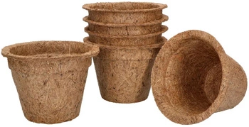 Naturalna doniczka z włókna kokosowego fi 10 cm zestaw 6 szt.