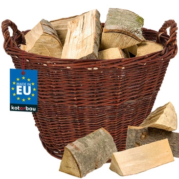 Kosz do przechowywania na owoce warzywa drewno wiklinowy 55 cm.