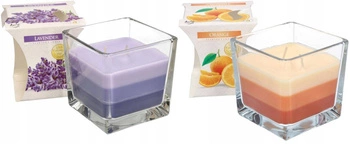 Zestaw świeczki trójkolorowe zapachowe w szkle - 2 szt.