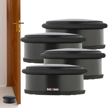 Odbojnik do drzwi wolnostojący czarny 4 cm zestaw 4 szt.