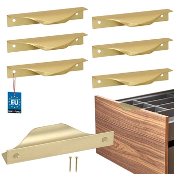 Uchwyt meblowy krawędziowy nowoczesny aluminium złoty mat 96 mm zestaw 6 szt.