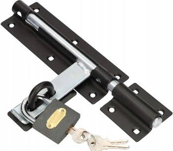 Zasuwa garażowa drzwiowa bramowa z kłódką