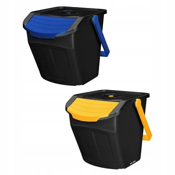 Kosz do segregacji 25 l żółty + niebieski zestaw 2 szt.