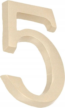 Cyfra na dom "5" numer domu na drzwi 5 cm satyna