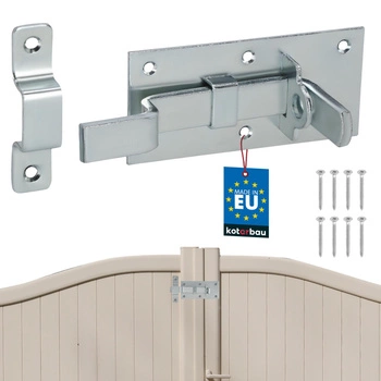 Zasuwa odgięta uniwersalna do drzwi furtki bramki stalowa 130 mm