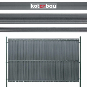 Osłona do paneli ogrodzeniowych z opaskami szara 172 cm