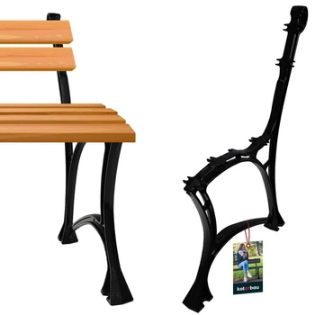 Noga do ławki ogrodowej z oparciem aluminiowa 74x51 cm