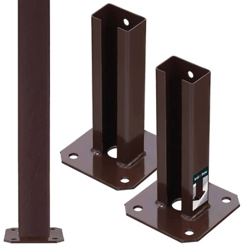 Podstawa słupa przykręcana 60x40 mm zestaw 2 szt. - Kolor brązowy