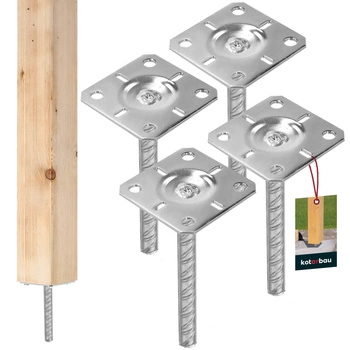 Podstawa słupa do wmurowania 100x100x200 mm zestaw 4 szt.