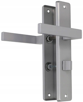 Klamka srebrna wc drzwi łazienki 72 drzwiowa lewa