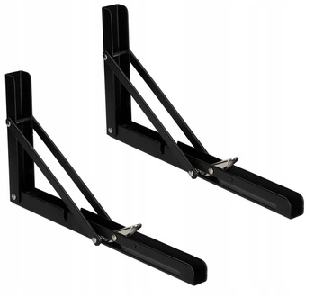 Wspornik składany pod półkę 300 czarny zestaw 2 szt.