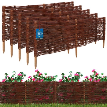 Płotek ogrodowy wiklinowy wbijany palisada obrzeże 100x40 cm zestaw 5 szt.