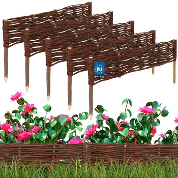 Płotek ogrodowy wiklinowy wbijany palisada obrzeże 60x10 cm zestaw 5 szt.