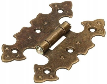 Zawias meblowy ozdobny do mebli retro patyna