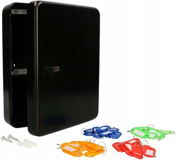 Sejf kasetka szyfr depozytor na klucze + 36 breloków w zestawie