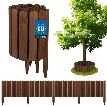 Płotek ogrodowy palisada obrzeże drewniany wbijany brązowy 200x30 cm