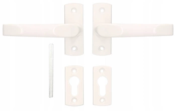 Klamko-klamka drzwiowa szyld 125mm furtki bramki - Kolor biały