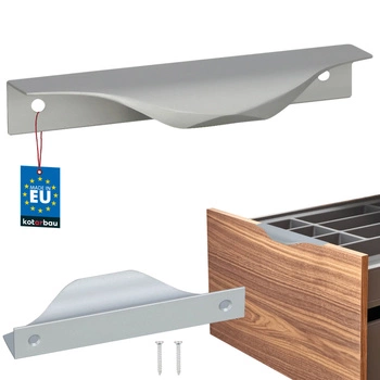 Uchwyt meblowy krawędziowy nowoczesny aluminium srebrny 96 mm