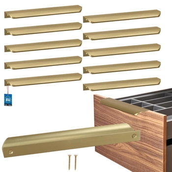 Uchwyt meblowy aluminium złoty mat 192/212 mm zestaw 10 szt