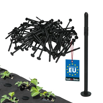 Szpilki do agrowłókniny kotwy kołki plastikowe 12 cm zestaw 100 szt.