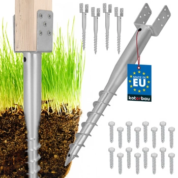 Podstawa słupa kotwa u wkręcana do ziemi stalowa 80x710 mm zestaw 4 szt.