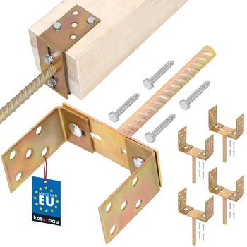 Podstawa słupa regulowana 0-160 mm z prętem 200 mm zestaw 4 szt.