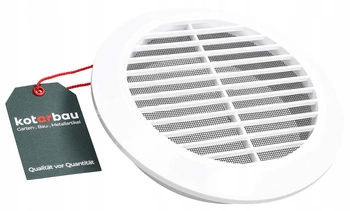 Kratka wentylacyjna okrągła z siatką fi150 plastik - Kolor biały