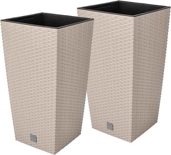 Doniczka 50cm donica osłonka wkład rattan na kwiaty - 2 szt.