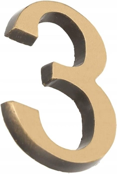 Cyfra na dom "3" numer domu na drzwi 3d 5cm patyna