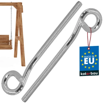 Hak huśtawkowy wkręcany nierdzewny M12 210 mm zestaw 2 szt