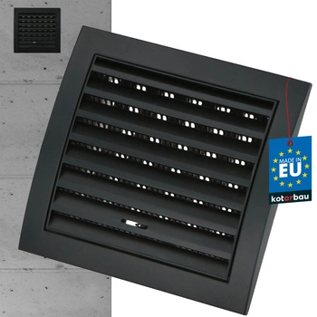 Kratka wentylacyjna zamykana z siatką 150x150mm - Kolor czarny