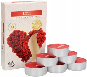 Zestaw tealight podgrzewacze świeczki zapachowe wkłady love - 6 szt.